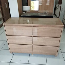 6-Drawer Chest - High Gloss Light Oak