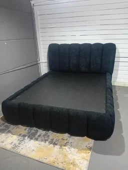 Bubble Bed - Black Boucle - Channel Tufted