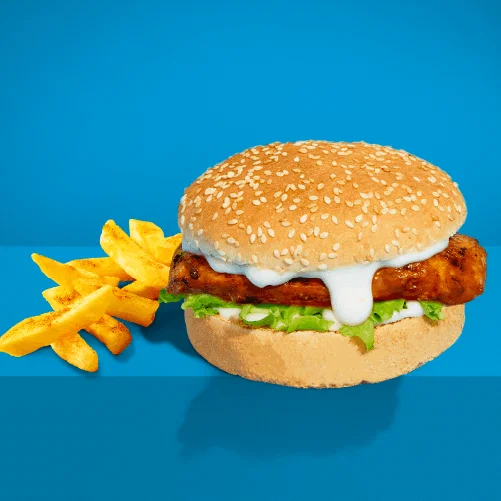 SPRINKLE CHICKEN BURGER & CHIPS