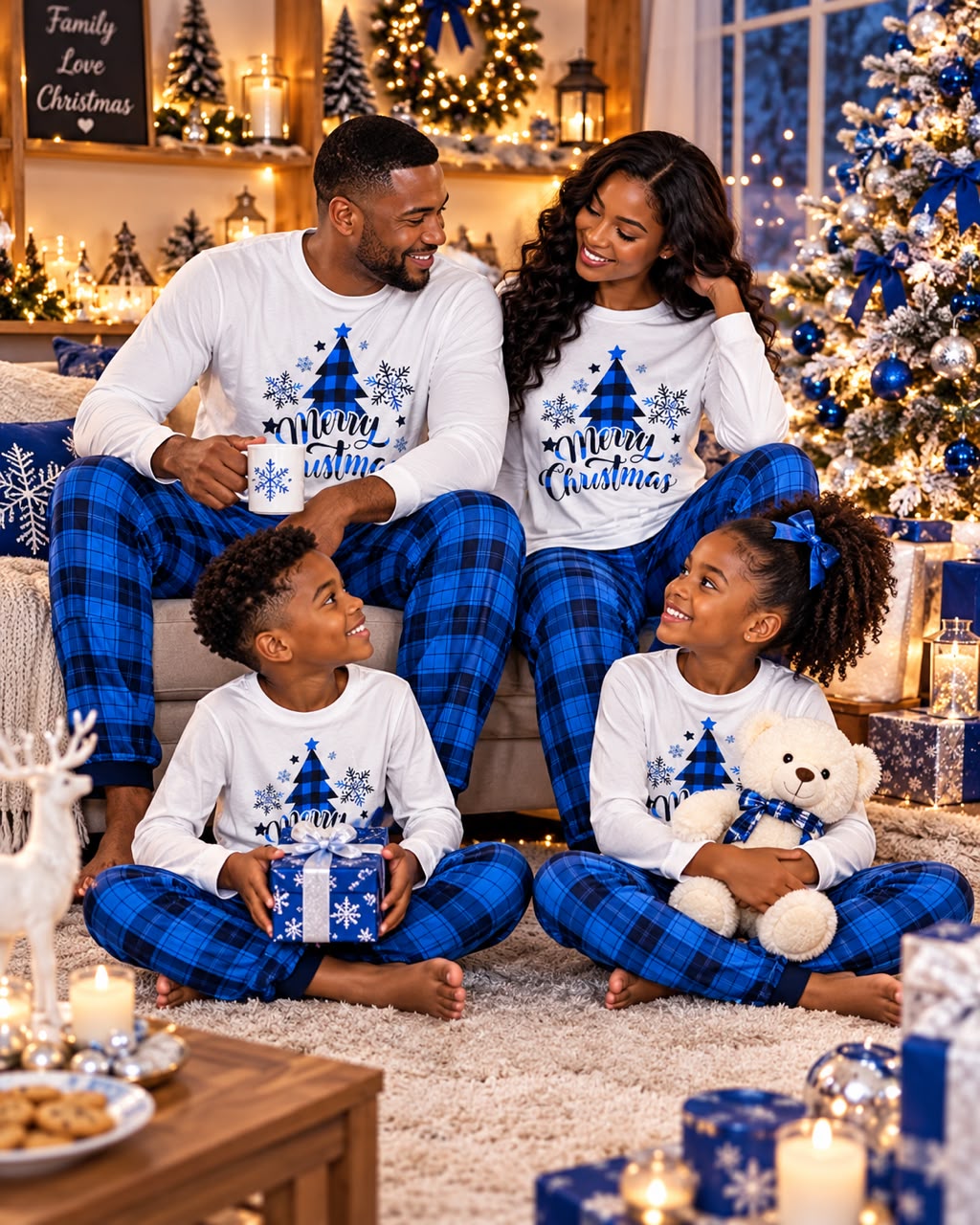 Ensemble Noël blue laugh