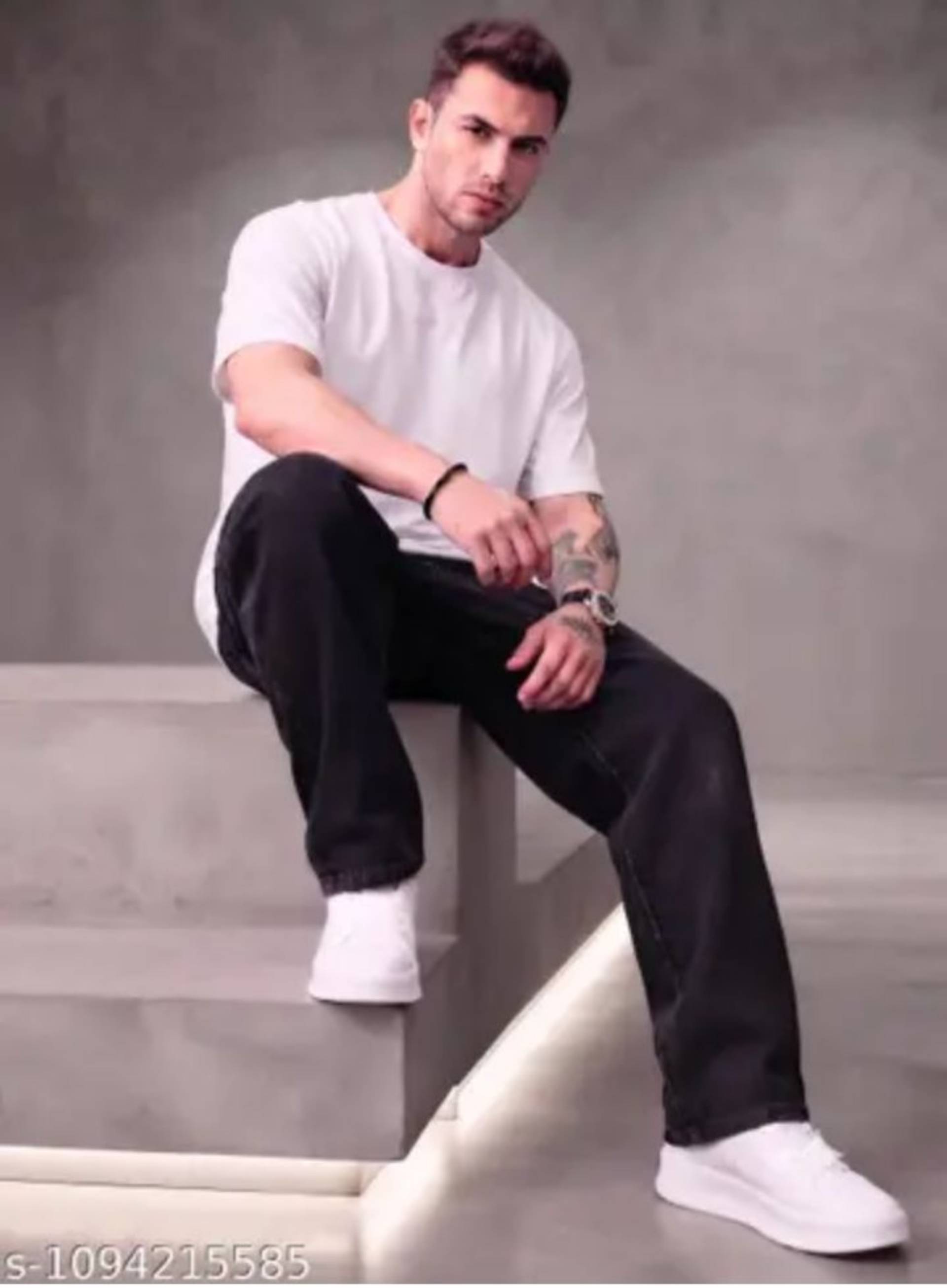 Black Straight Fit Jeans For Boys/Mens/Gents