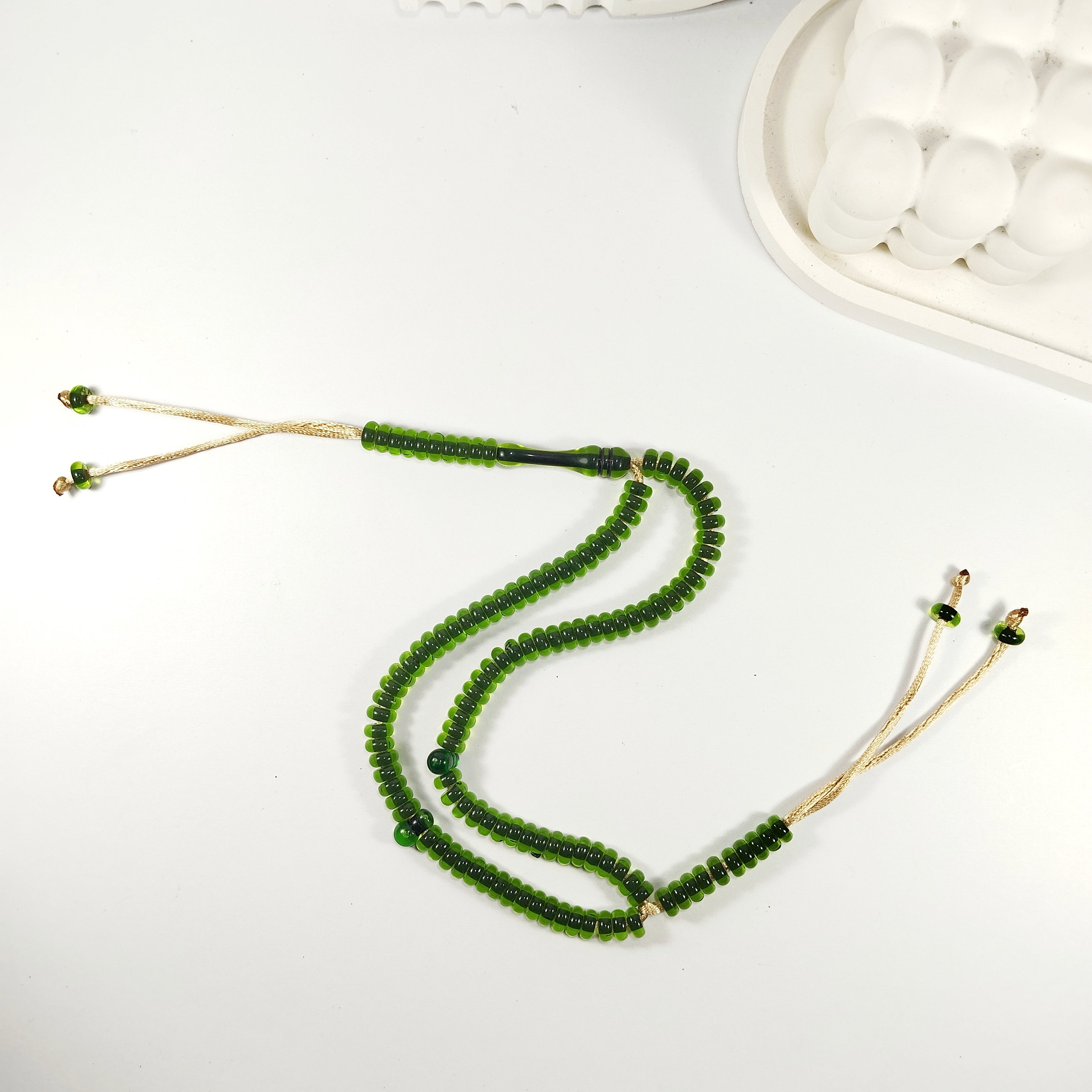 Tasbih Plastik 100 Butir Akrilik Bening_2