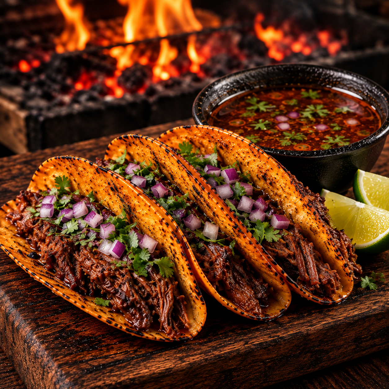Tacos de Birria Flames 