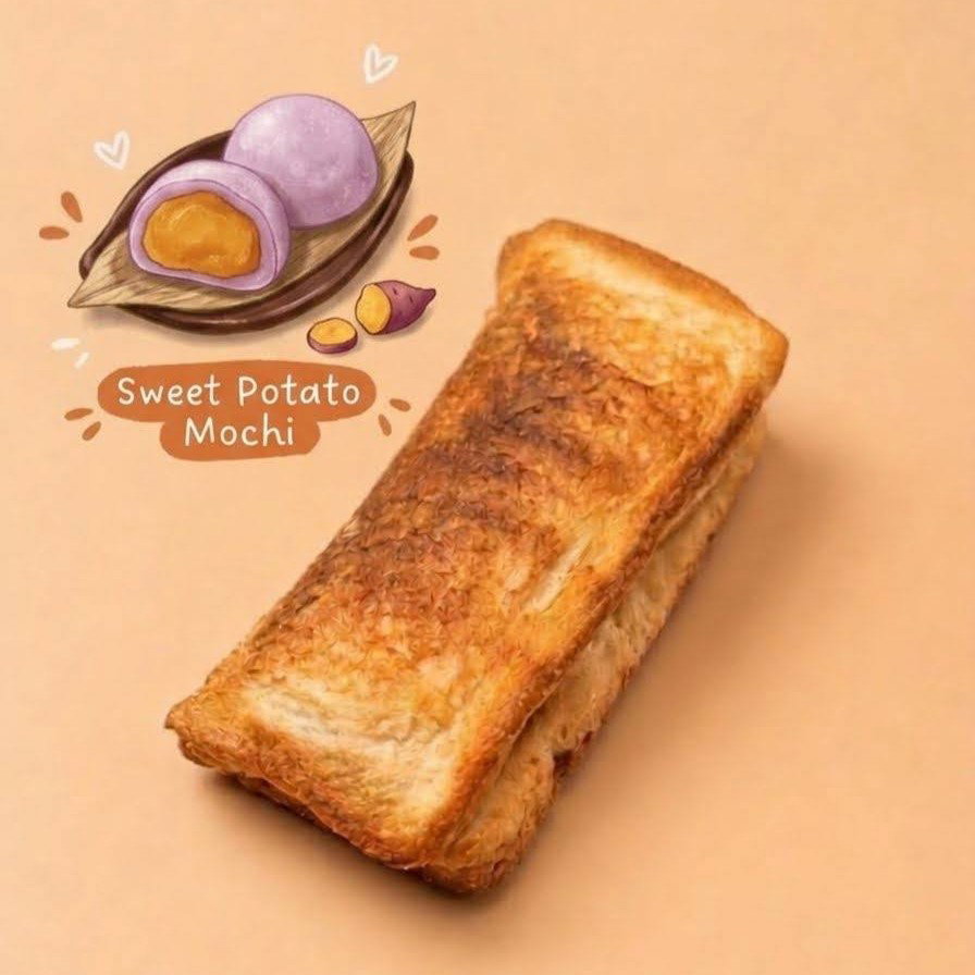 Sweet Potato Mochi Toast Pocket