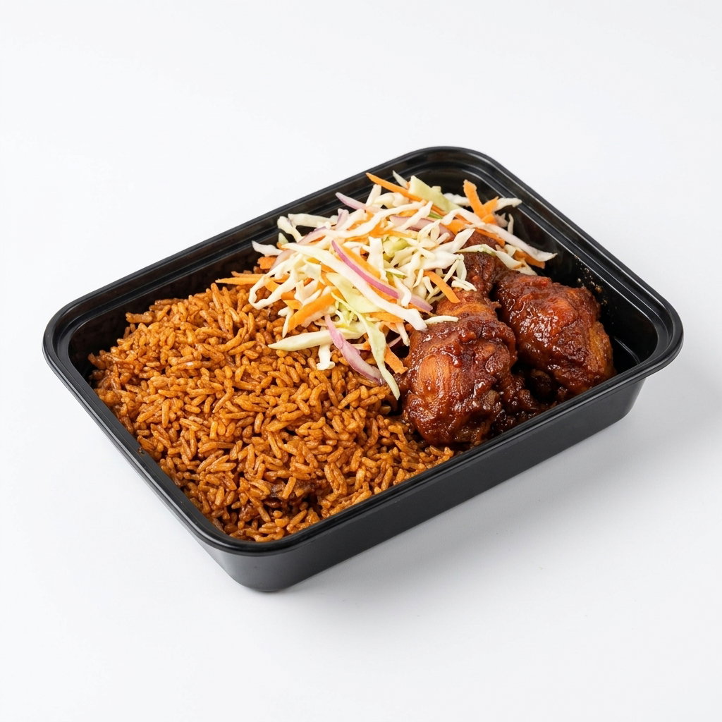 Jollof rice and chicken. Medium pack