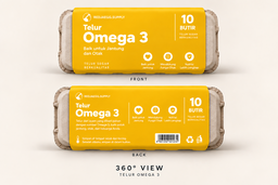 Telur Organic Omega 3. Red Yolk. 10 butir