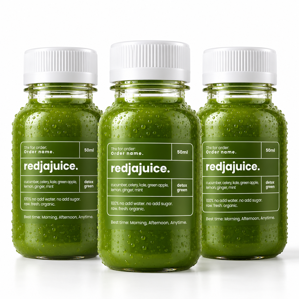 Bundling Pack Detox Green Shot. 50ml shot. 3pcs