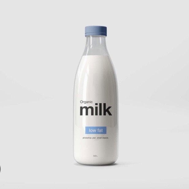 Organic Milk Low Fat. 0.5 L (still mockup, percobaan)
