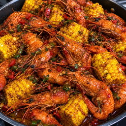 Pepper shrimp with corn
