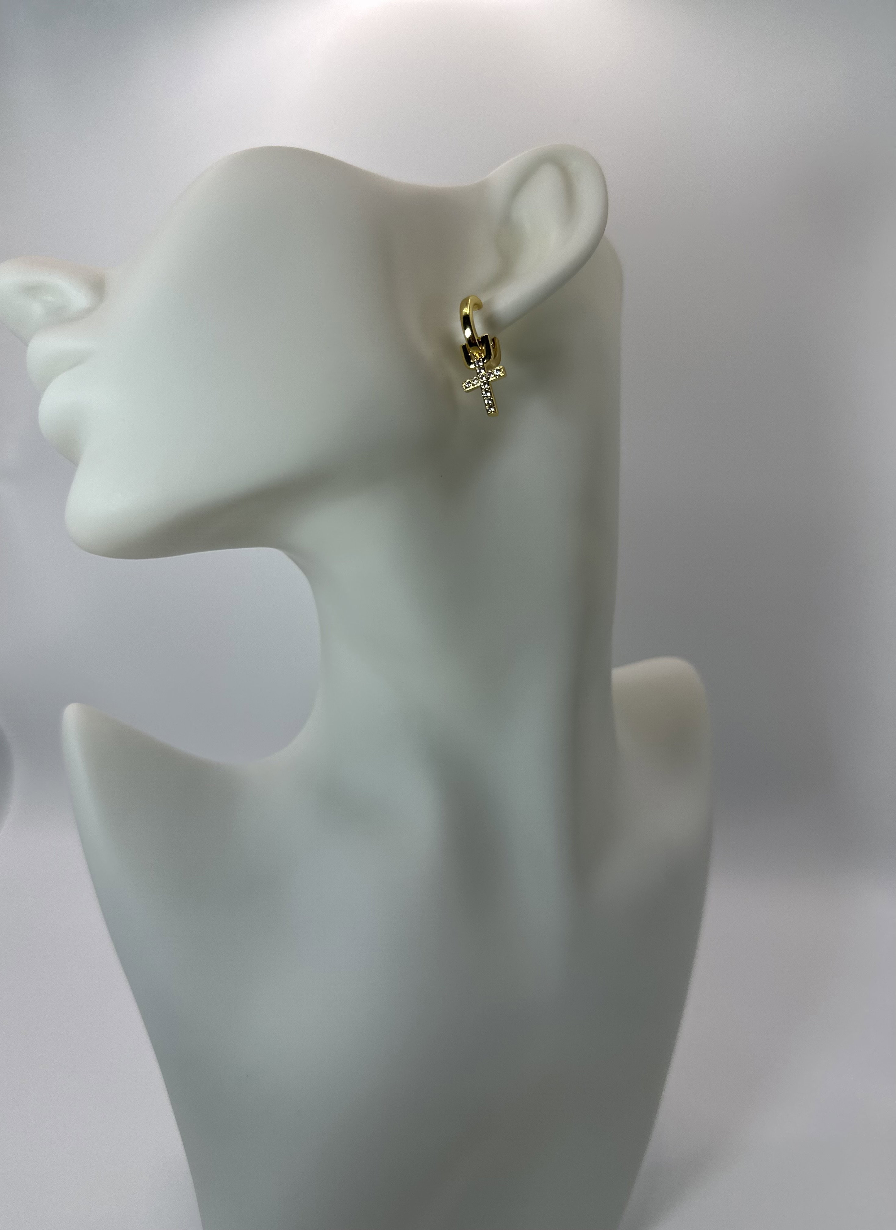 Looped Cross Earrings