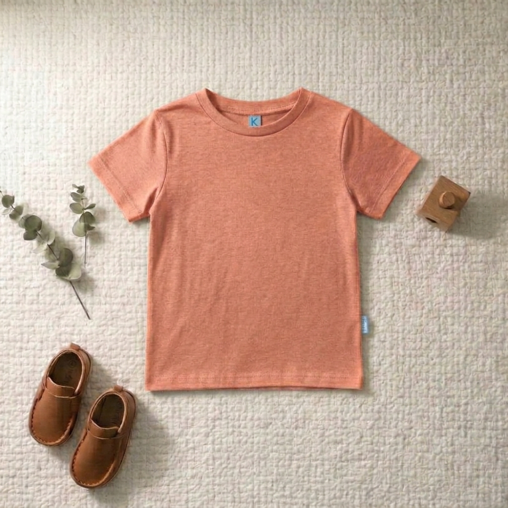 KAOS ATASAN PENDEK POLOS YOUNG PEACH