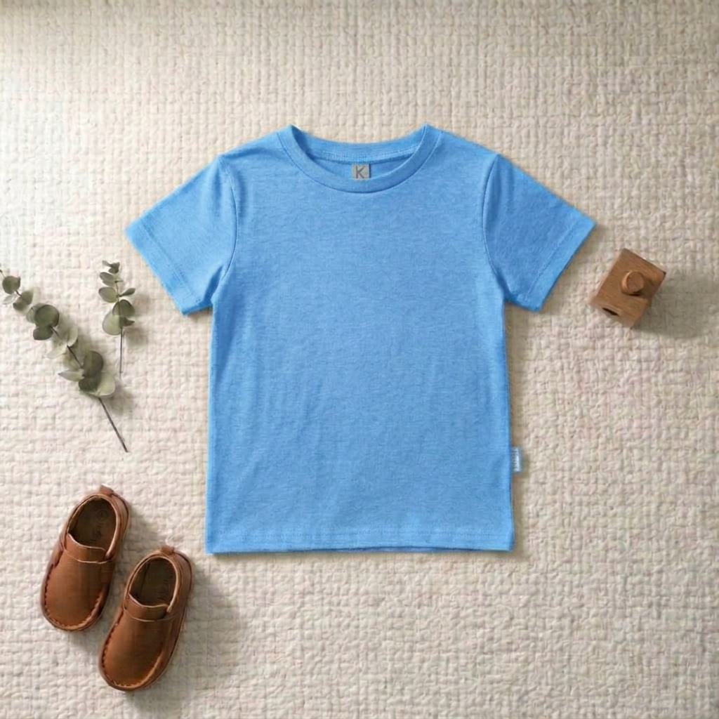 KAOS ATASAN PENDEK POLOS BABY BLUE