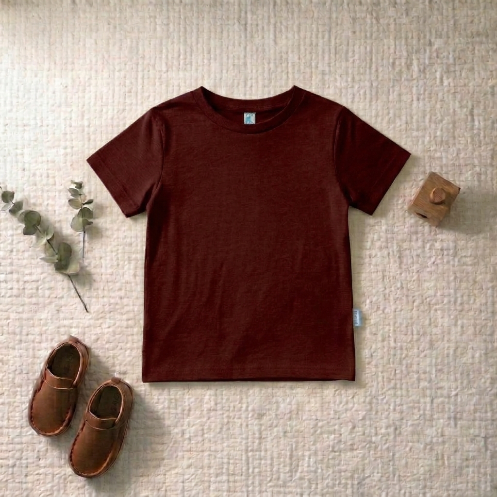 KAOS ATASAN PENDEK POLOS MAROON