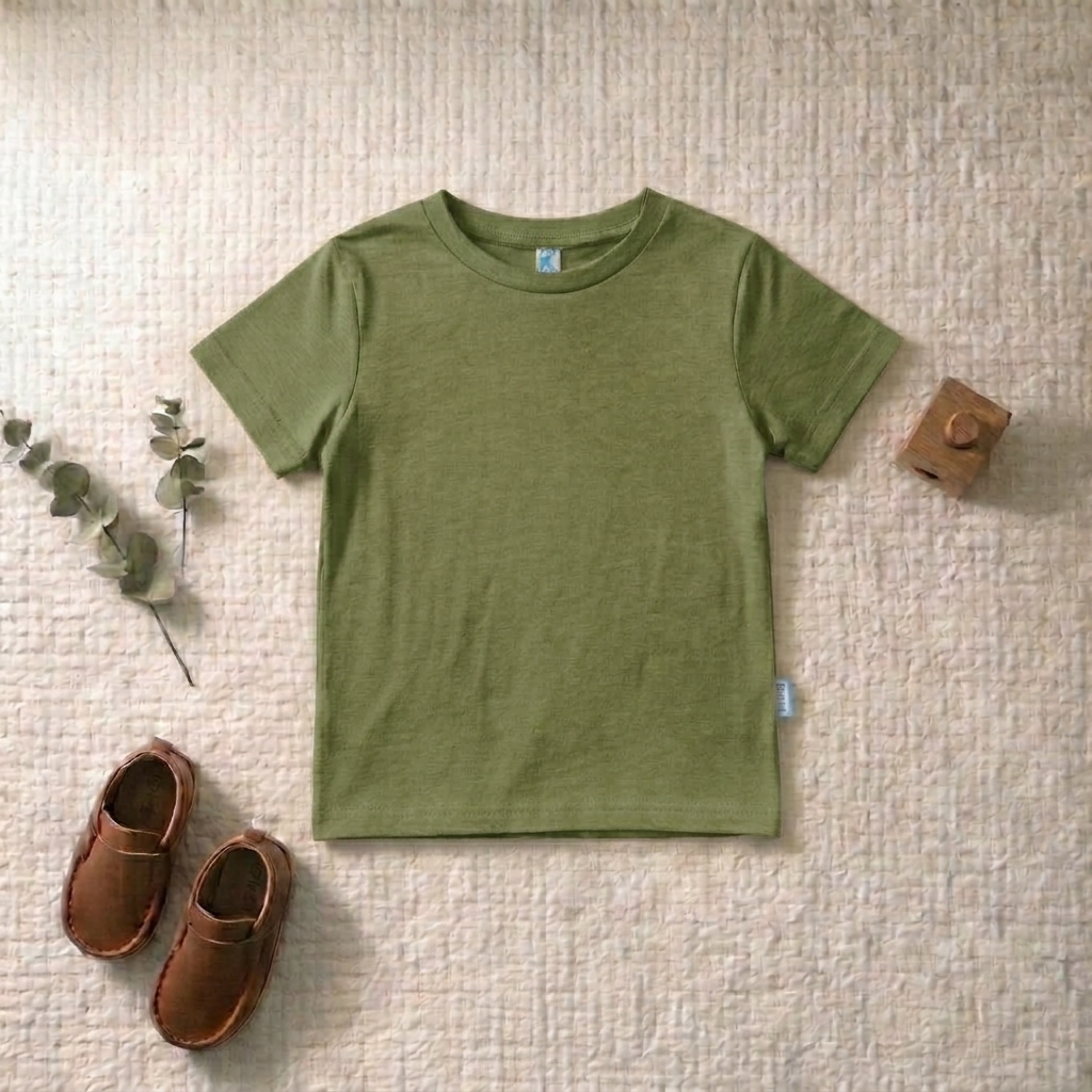 KAOS ATASAN PENDEK POLOS MOSS GREEN
