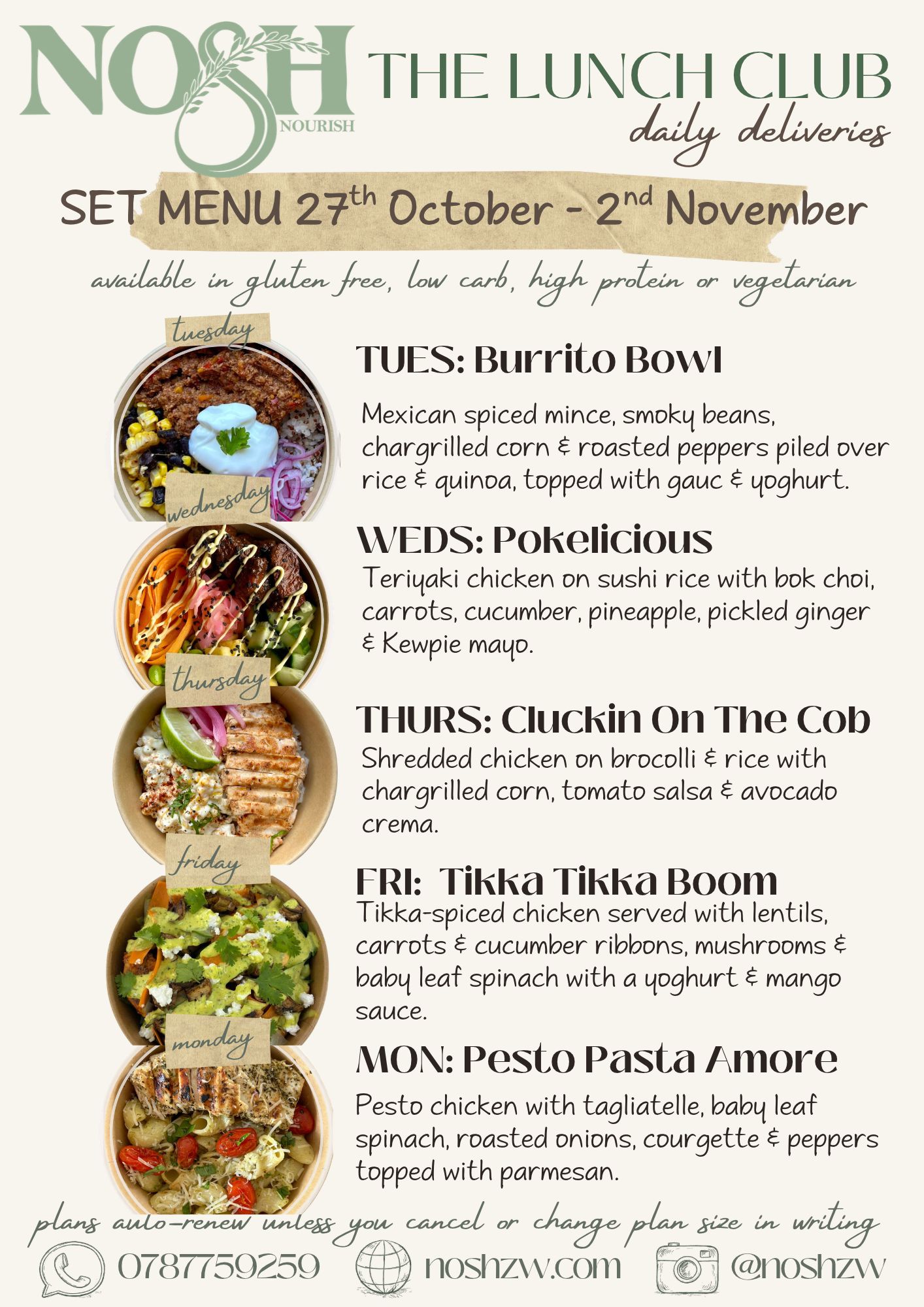 Set Menu | 27th October - 2nd November | The Lunch Club _0