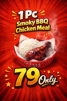 BBQ Chicken, Rice, Gravy