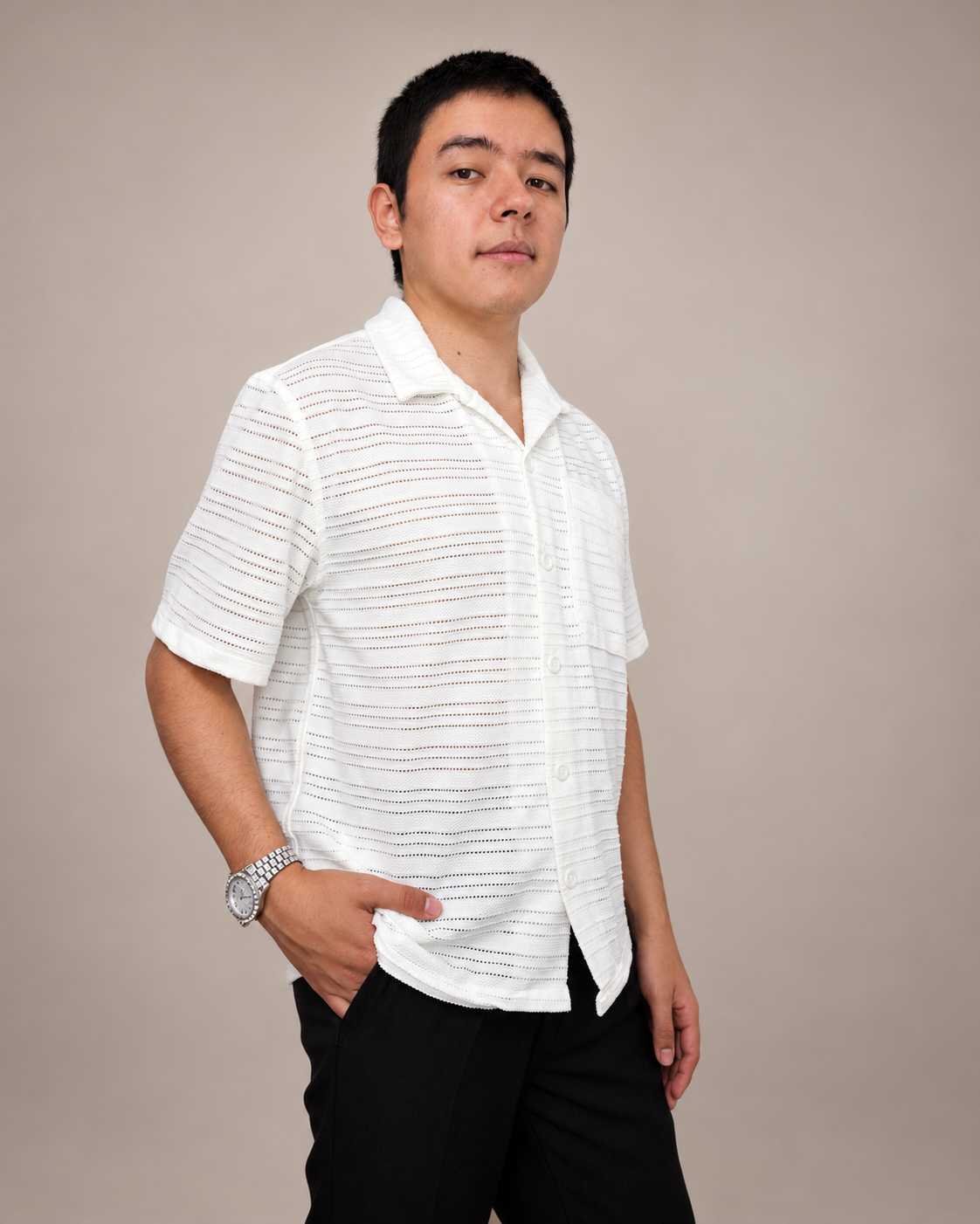 Camiseta Blanca Tejida