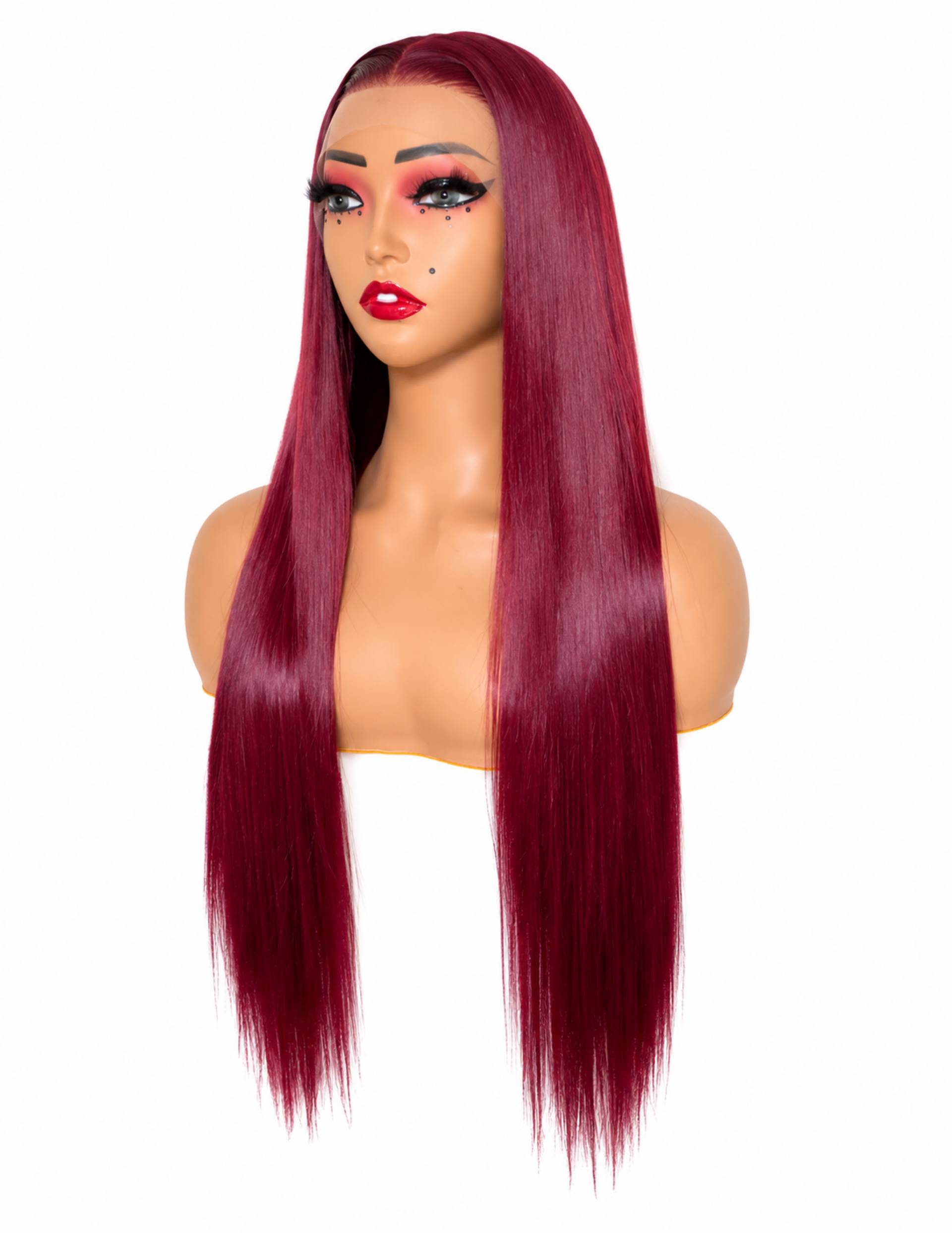 30" Full Frontal Burgundy Blended Hair