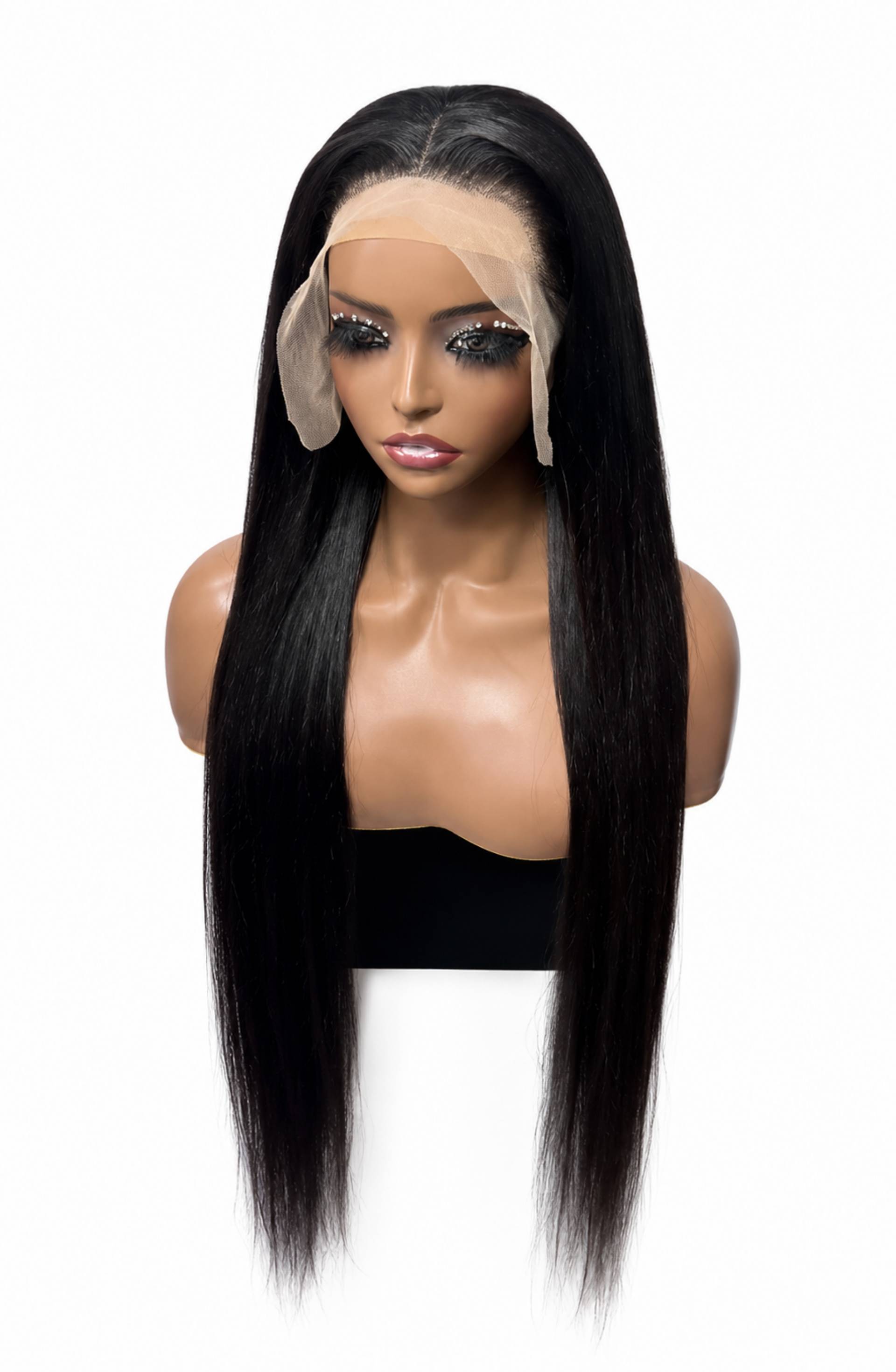 30" Full Frontal Black Blended Hair