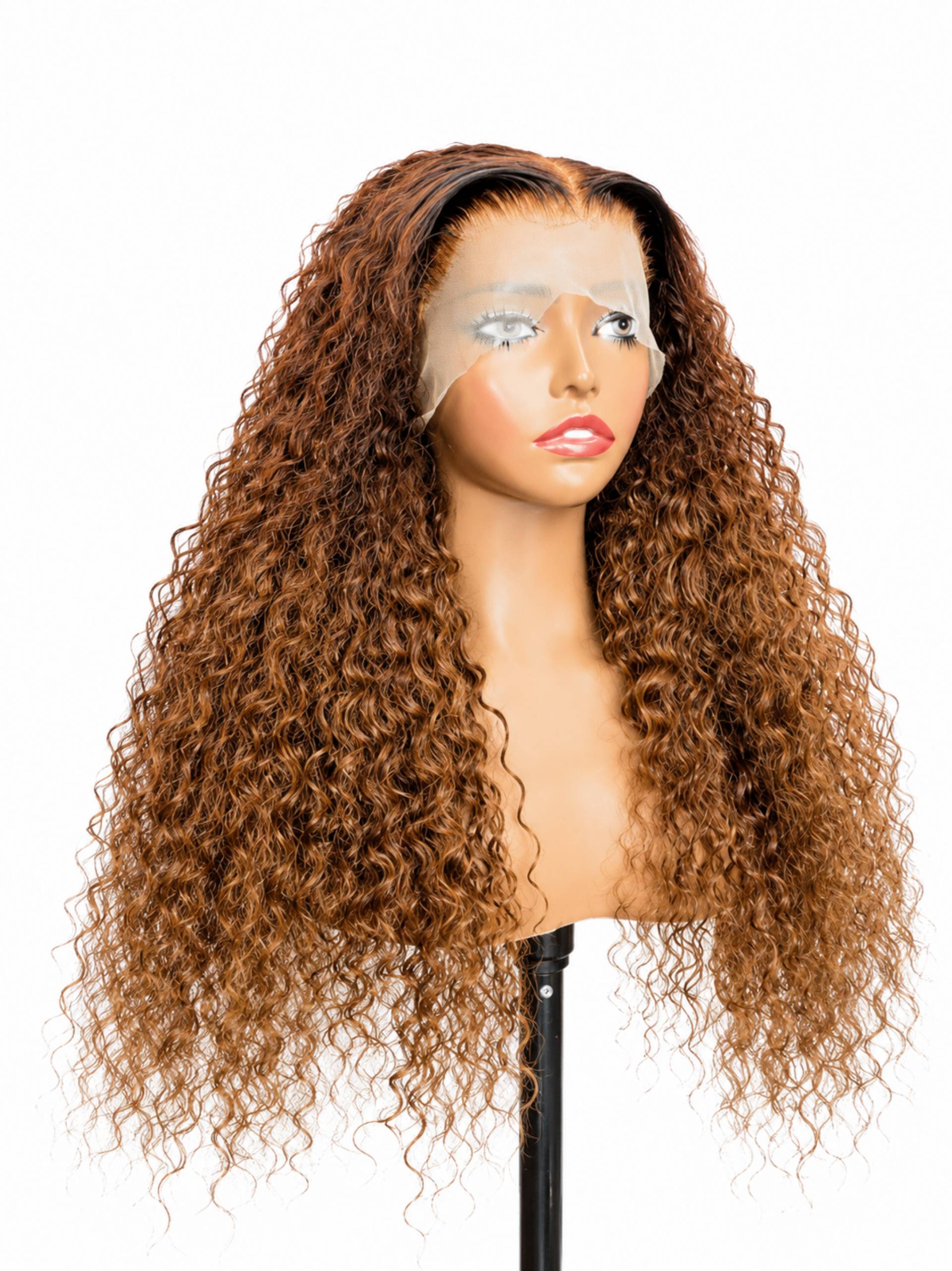 28" Light Brown Curly Blended Hair