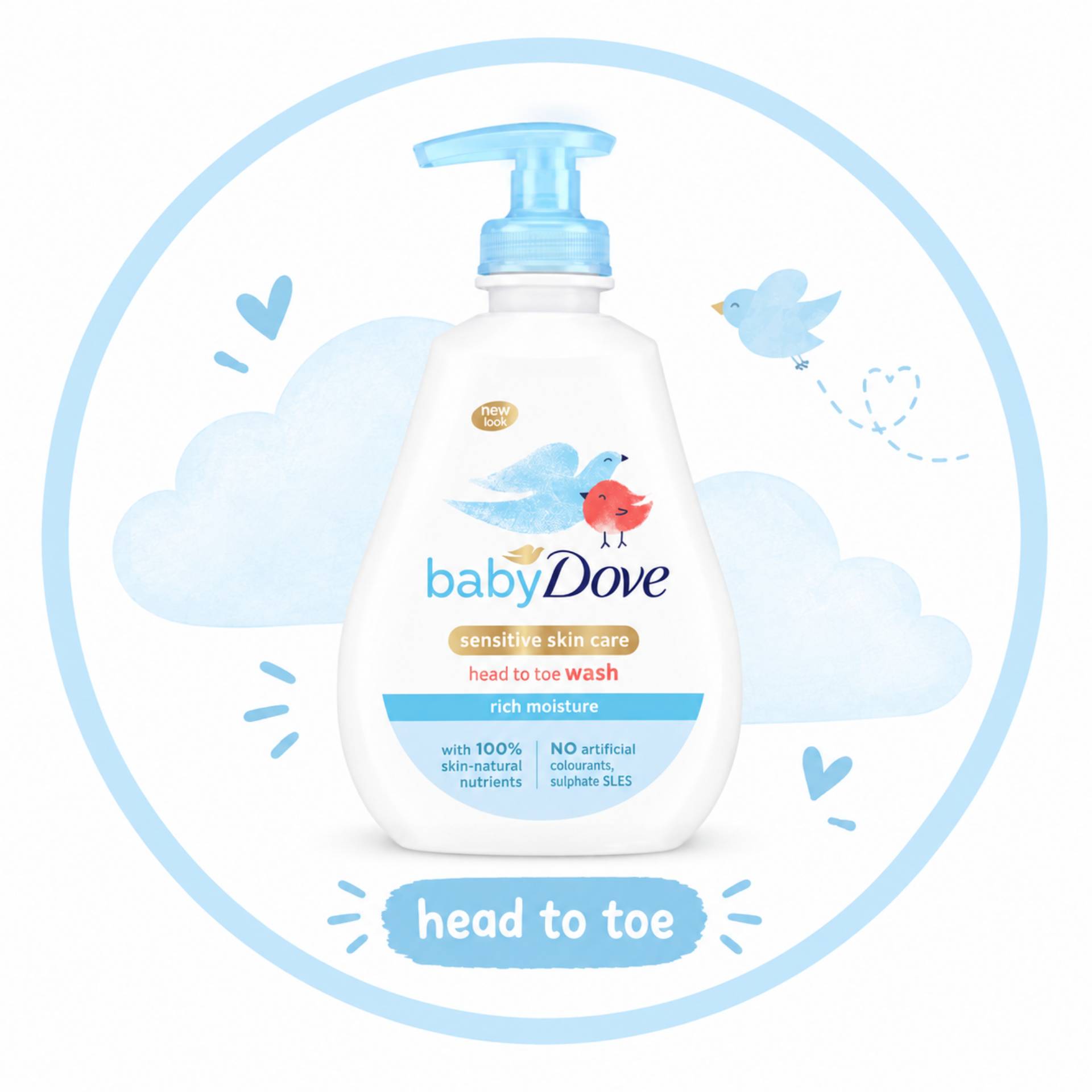 400ml Blue Baby Dove Head to Toe
