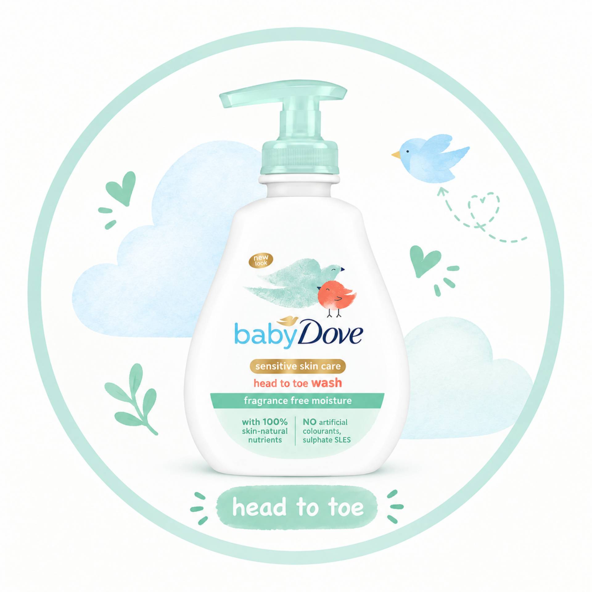 400ml Green Baby Dove Head to Toe