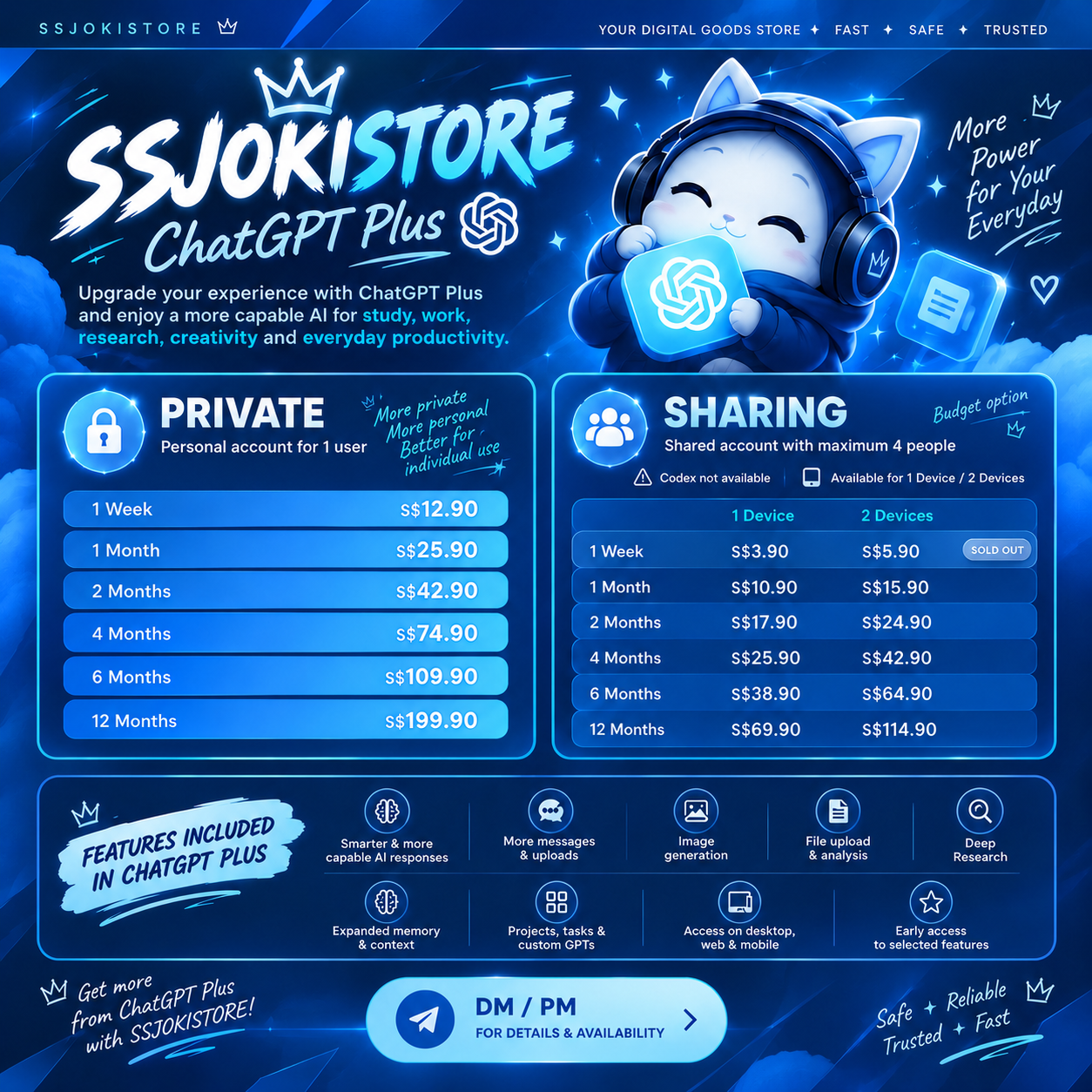 CHATGPT PLUS | PRIVATE | SHARING 