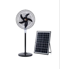 Hc Rechargeable Standing Fan(168F) + Solar panel-Black