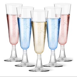 Plastic champagne glasses (20 pcs)