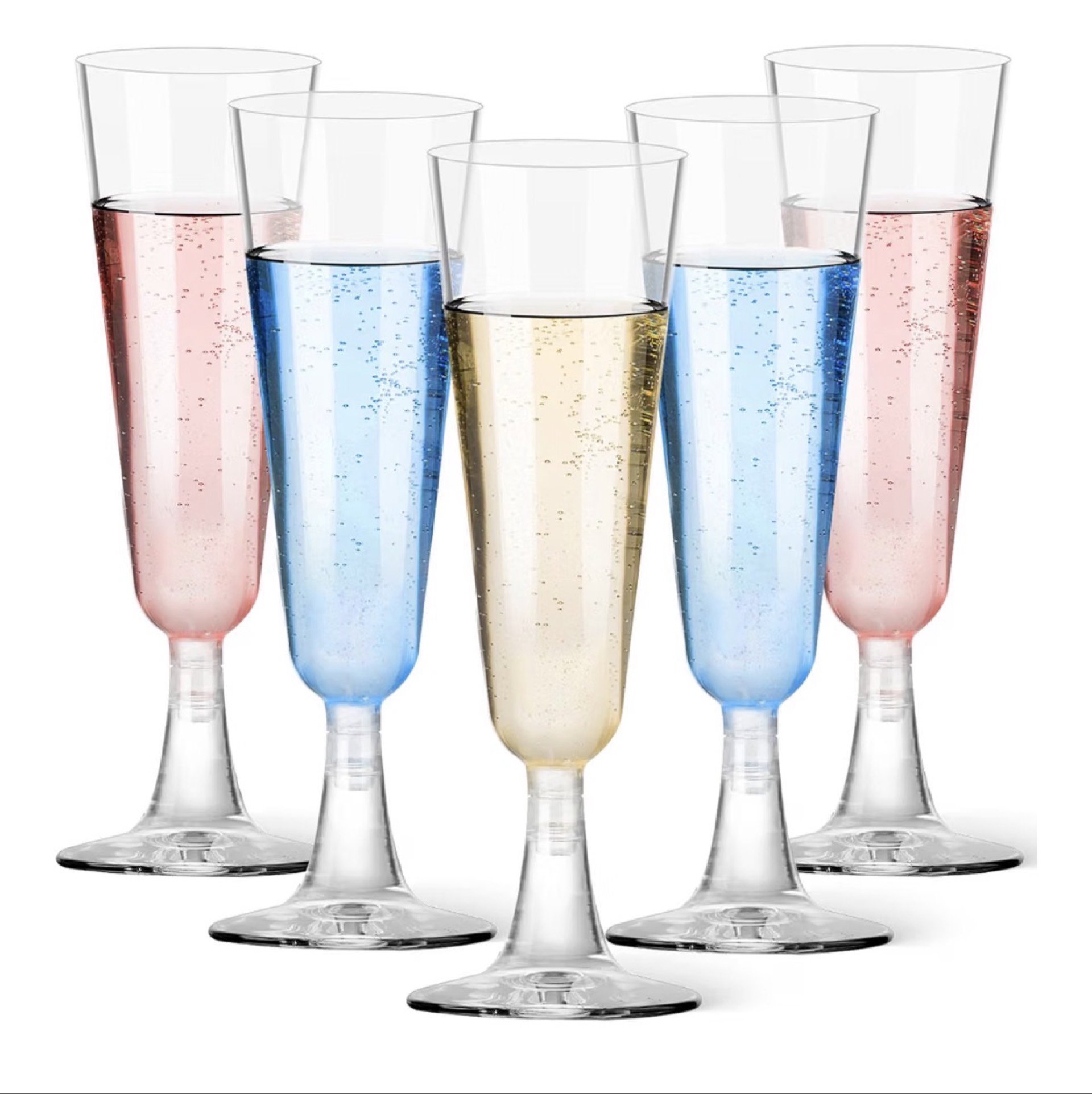Plastic champagne glasses (20 pcs)