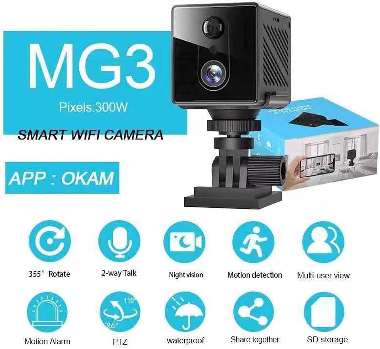 Generique Mini Camera MG3 2MP (Haute resolution) WiFi/4G