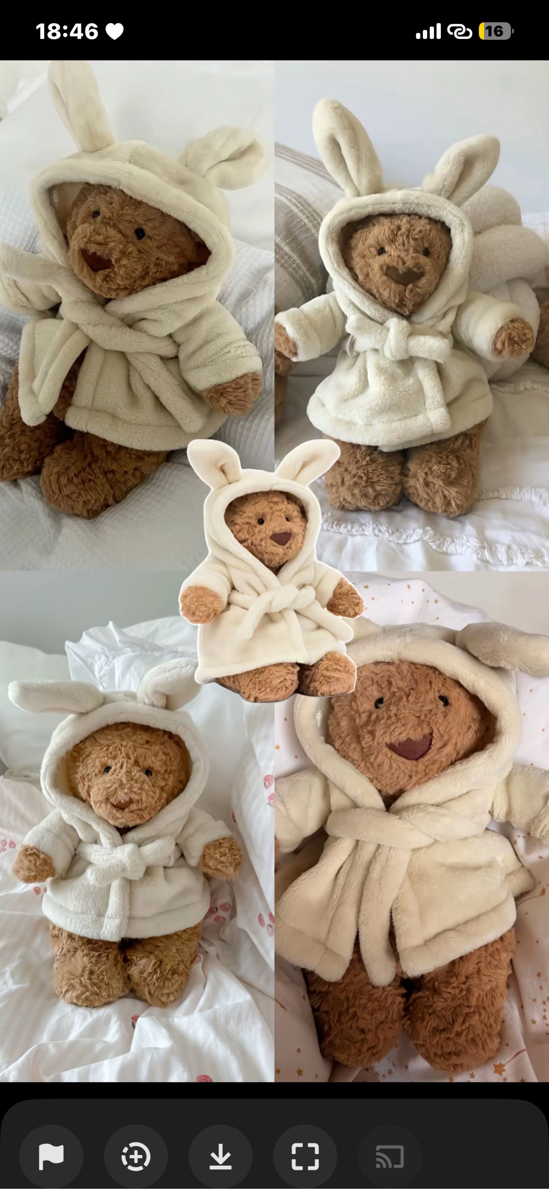 jellycat - robe teddy bear