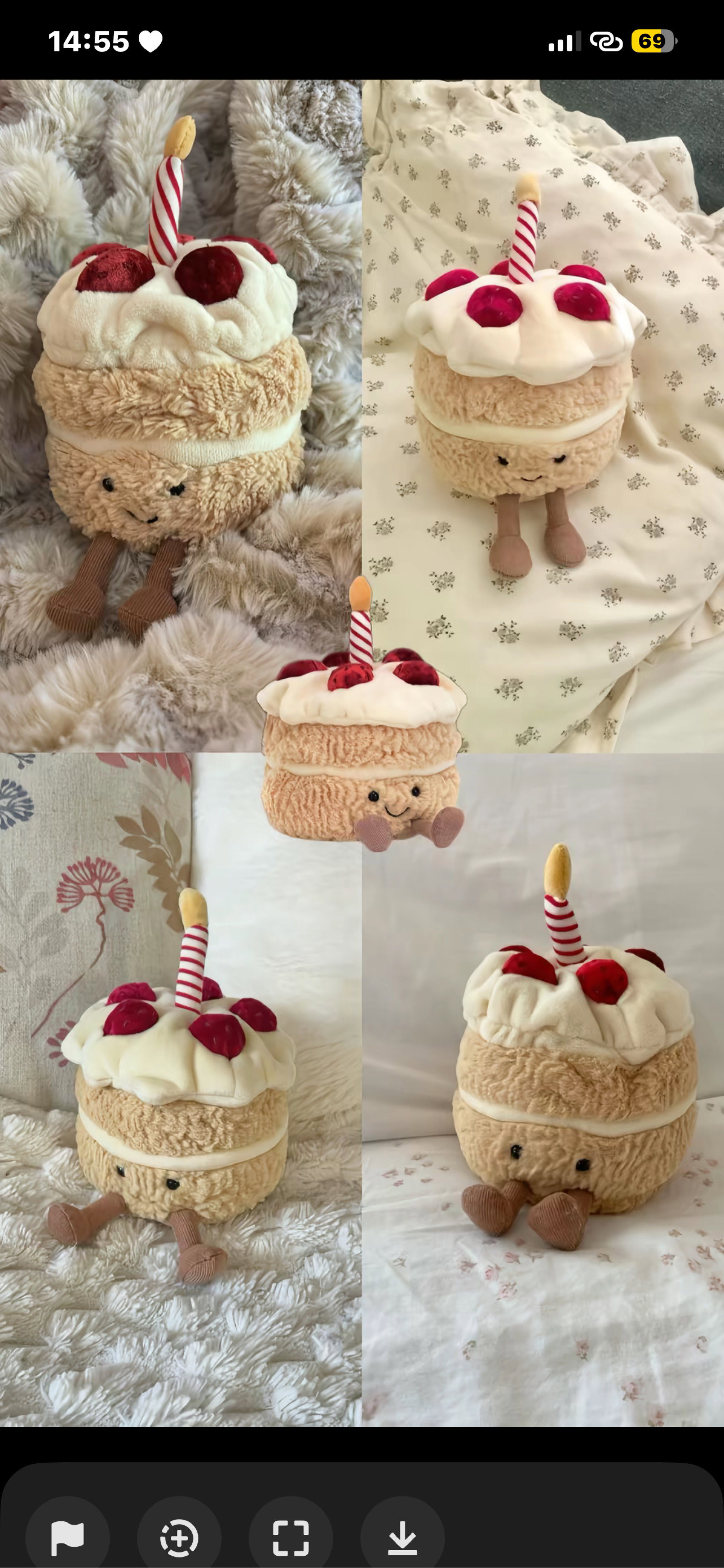 jellycat - birthday cake