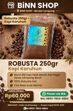 Kopi Robusta Petik Merah Lampung Barat (250gr)