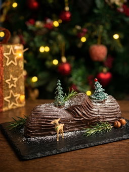 Christmas Special - Dark Chocolate Hazelnut Praline Crunch Yule Log