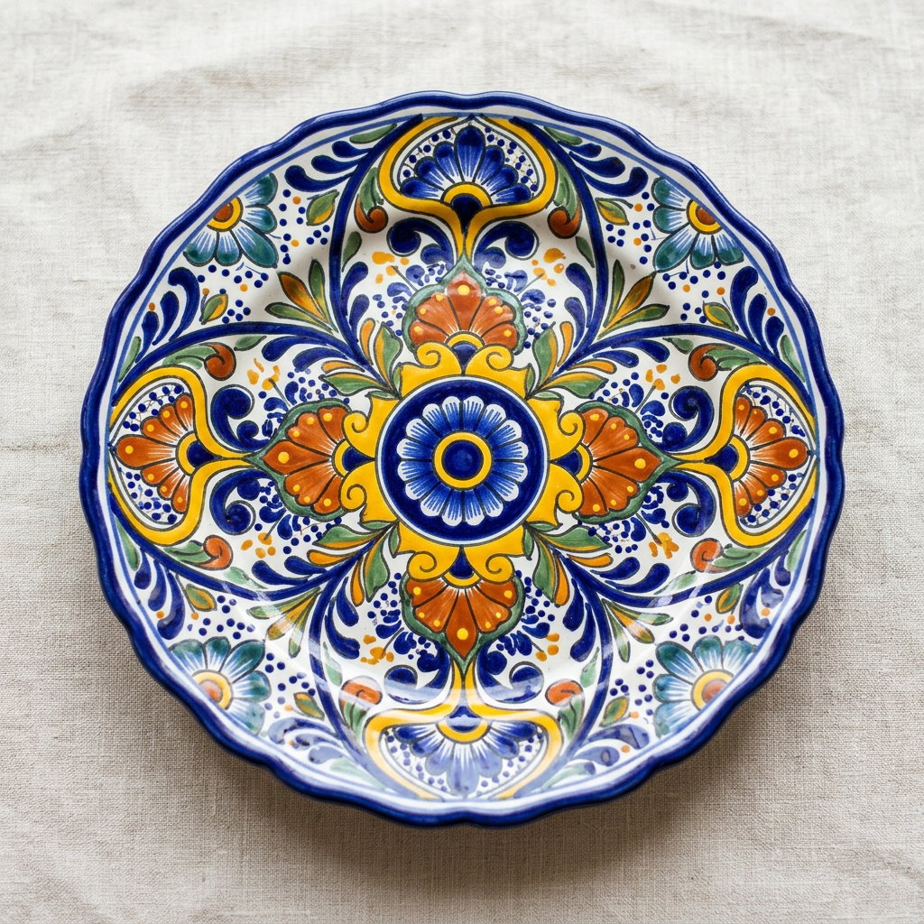 Plato de Talavera pintado a mano · Hand-painted Talavera Plate