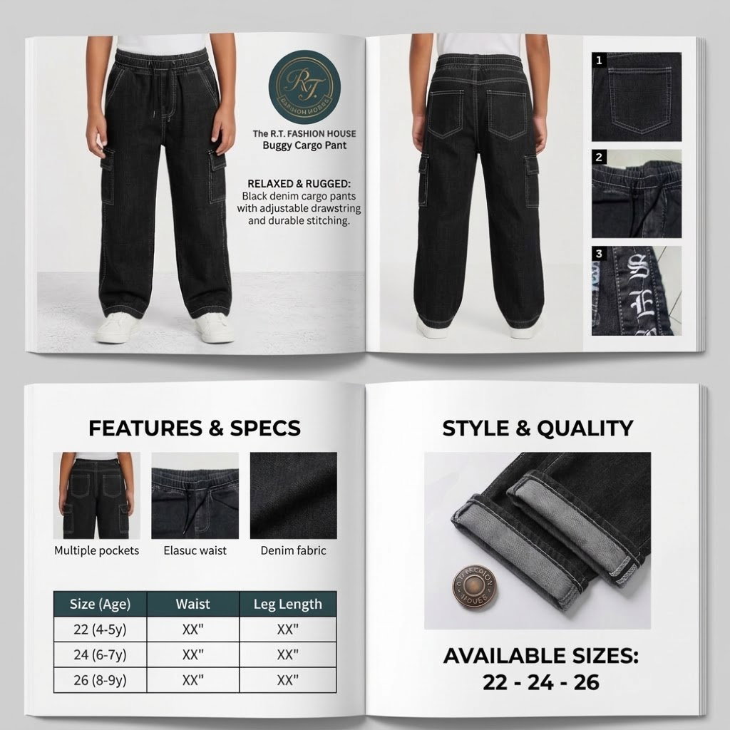 Black stylish buggy jeans