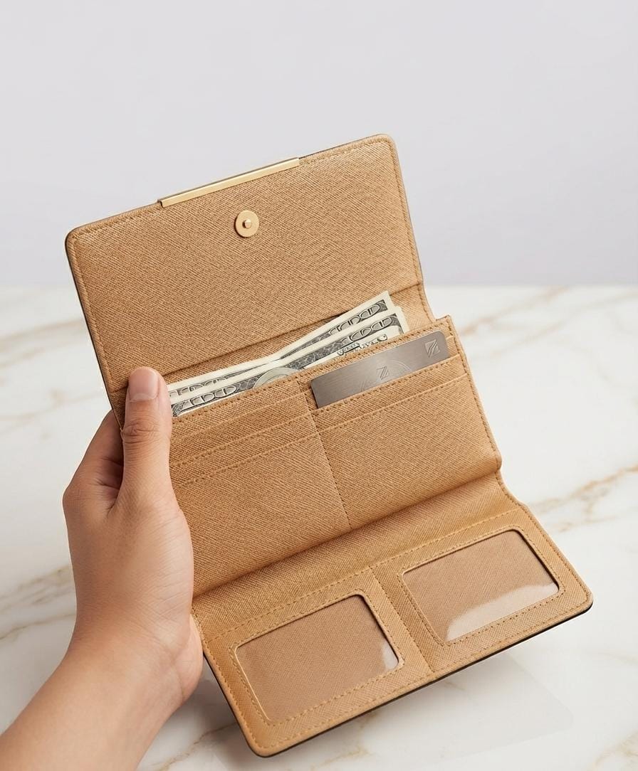 Lv big wallet black apricot _2