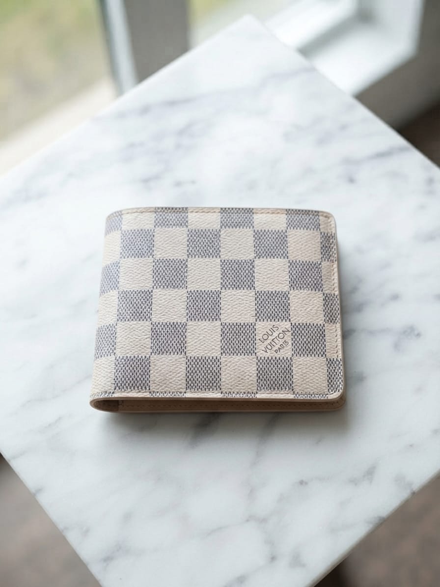 Lv white wallet