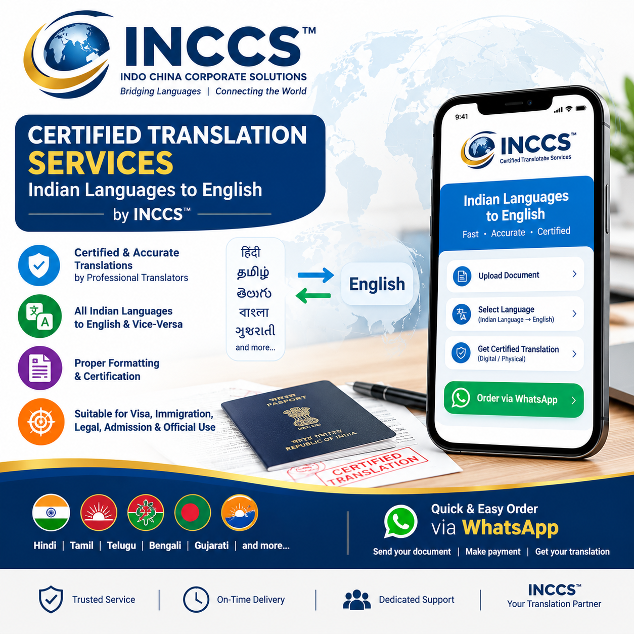 Certified Translation Services Indian Language to English