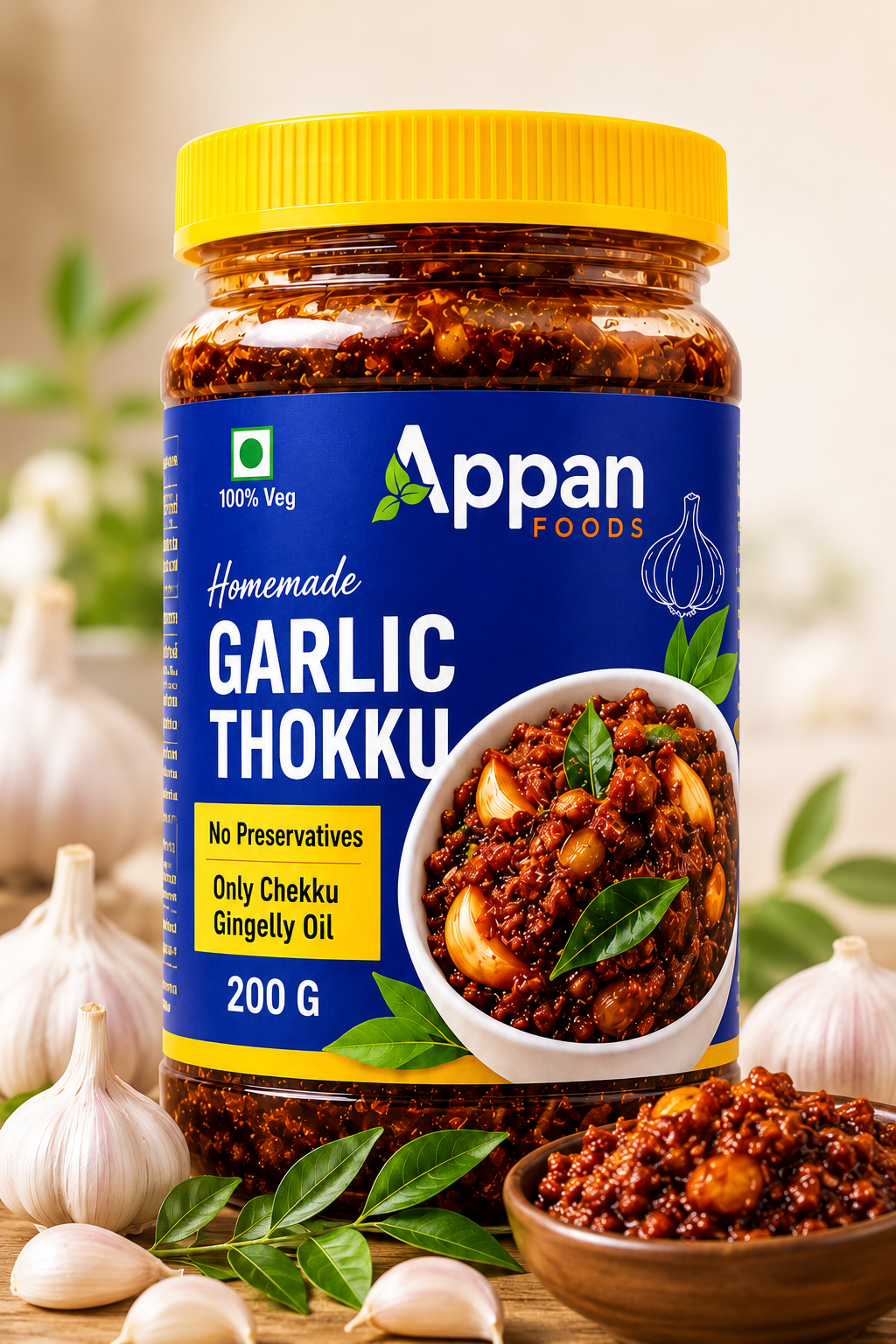 Homemade Garlic Thokku 200g | Traditional Poondu Thokku | No Preservatives