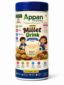 Appan Foods Instant Millet Drink – Vanilla Flavour | 500g