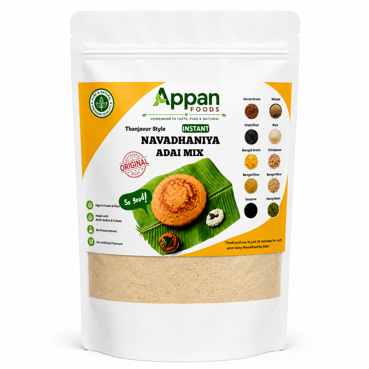 Navadhaniya Adai Mix 250g | Traditional 9-Grain Adai Mix Protein-Rich Breakfast