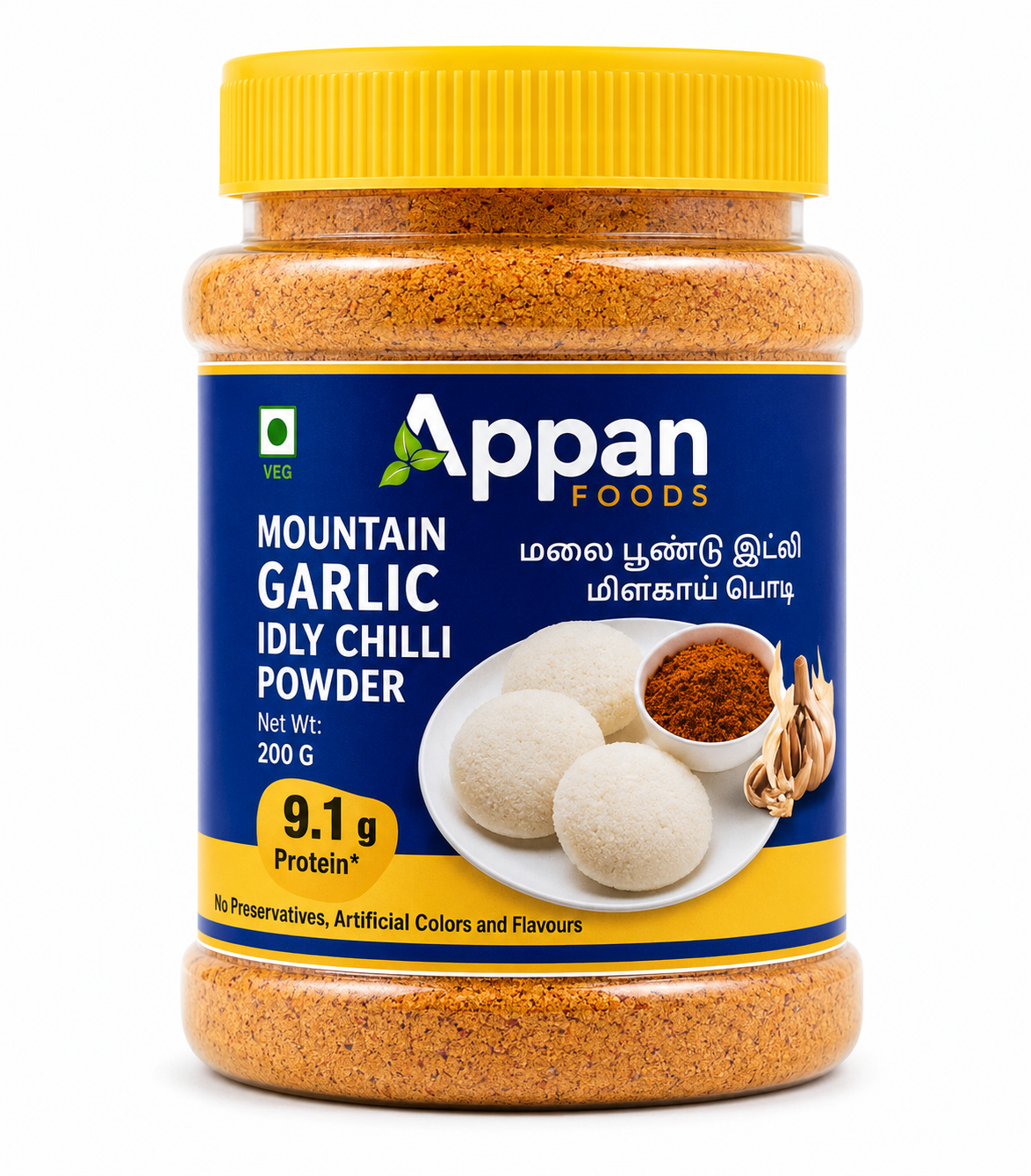 Mountain Garlic Idly Chilli Powder 100g | Premium Idli Podi - Appan Foods