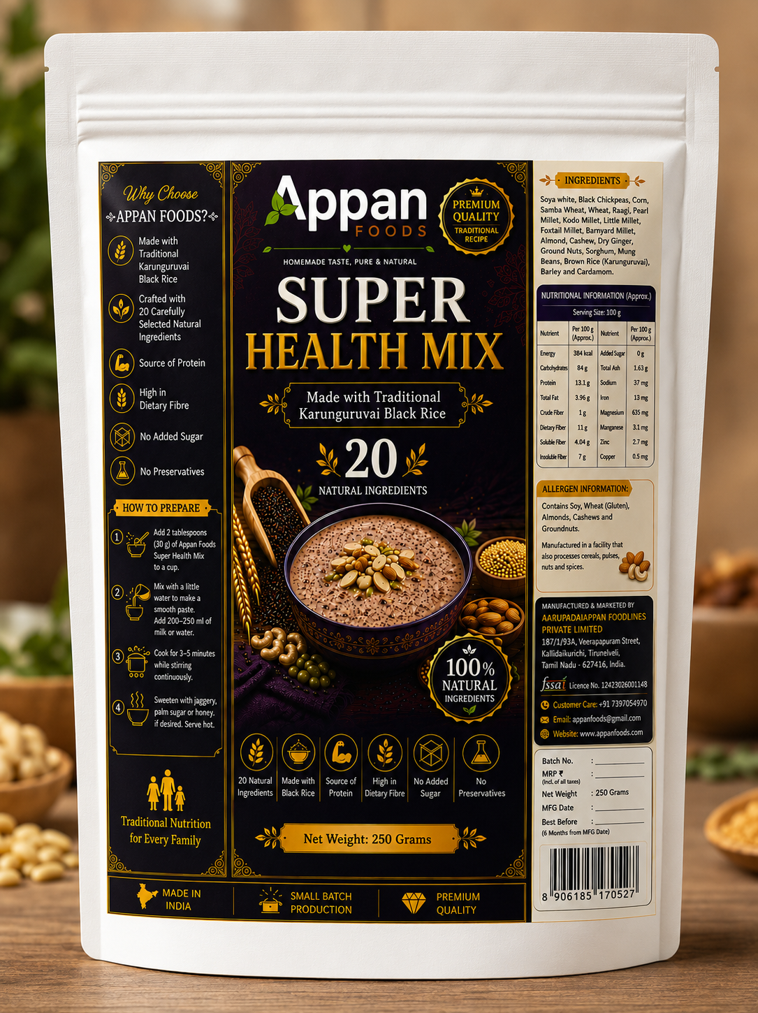 Super Health Mix 250g | 20 Natural Ingredients | Lab Tested | Rich in Iron