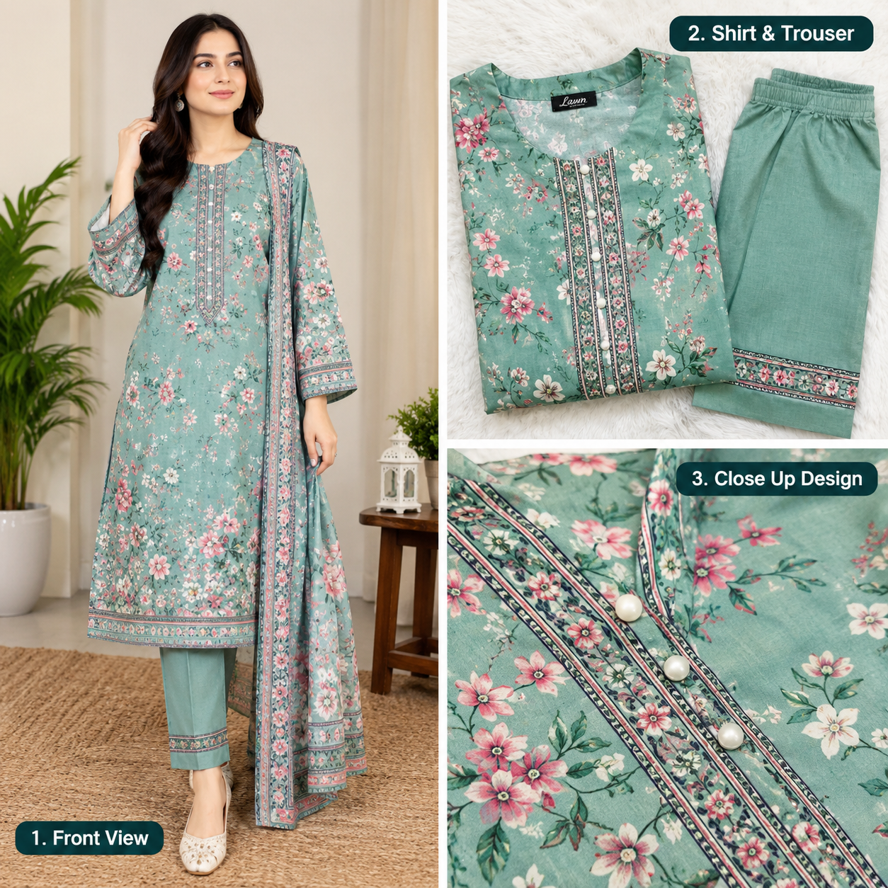 Ladies 2-Piece Lawn Suit