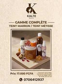 Gamme complète marron clair a metisse